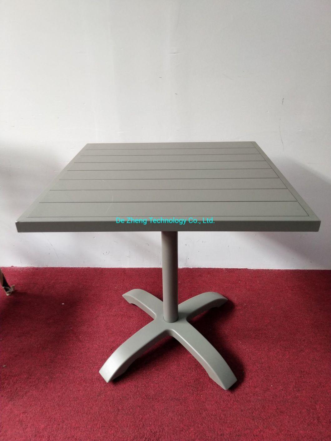 Modern Simple Design Aluminum Slat Table Top Outdoor Restaurant Hotel Bar Table Furniture