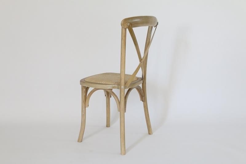 Commercial Coffee Shop Furniture Stackable Ash Cross Back Chairs