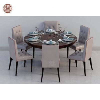 Hotel Furniture Wooden Surface Round Dining Table Set
