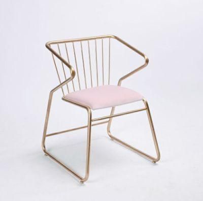 Modern Living Room Home Leisure Chair Metal Leg Velvet Dining Chair