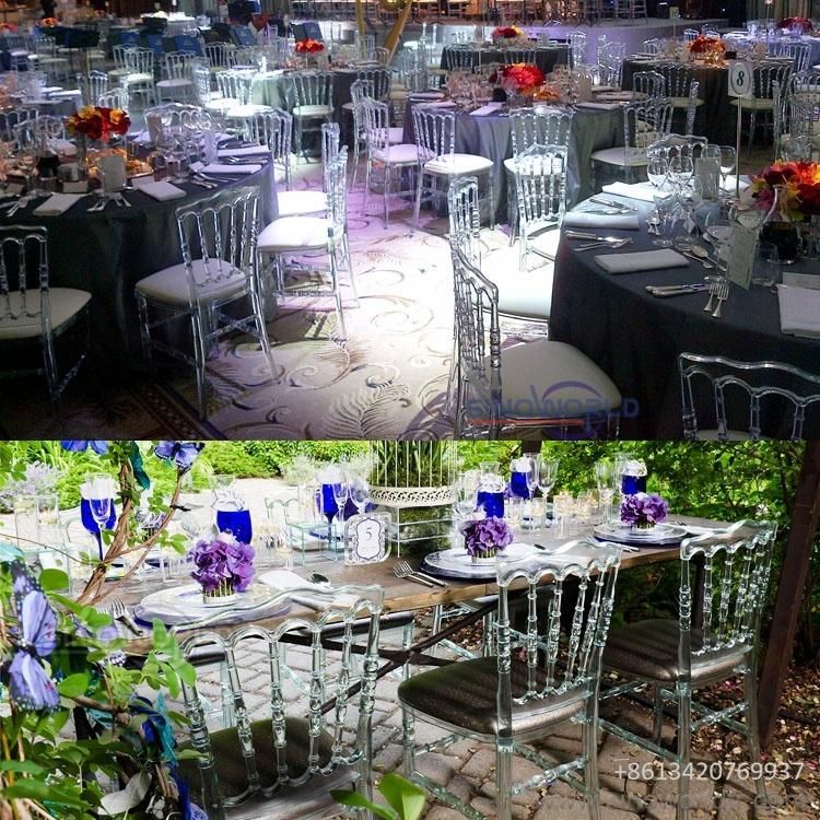 China Outdoor Furniture Plastic Garden Stackable Banquet Clear Acrylic Dining Chiavari Chair