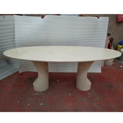 Modern Restaurant Furniture Round Travertine Dining Table