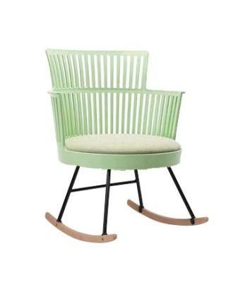 Cheap Modern Style Molded Plastic Leisure Rocking Chair Relax Rocking Chair with Metal Legs
