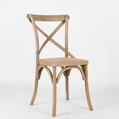 Kvj-6004 Rustic Solid Wood Dining Room Crossback Chair