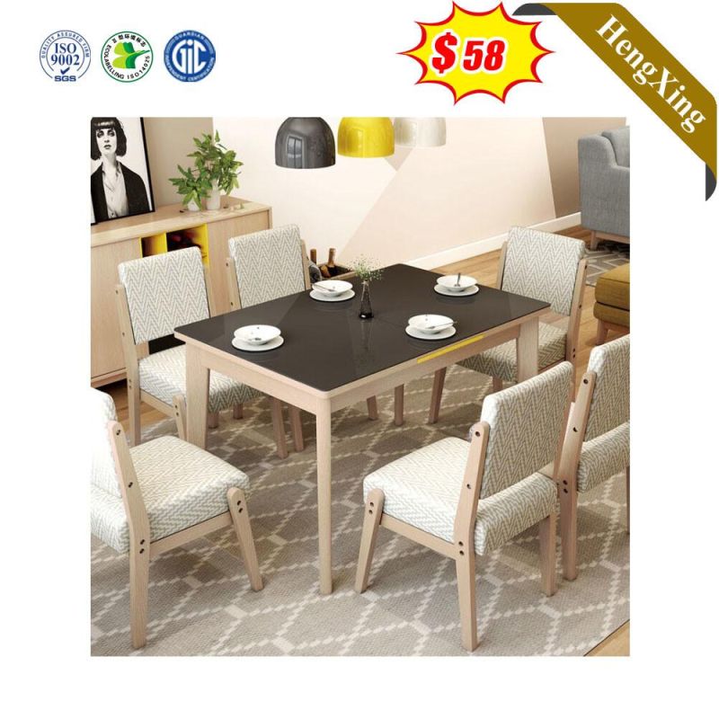 Italian Simple Nordic Rectangle Round Corner Small Family Dining Room Furniture Sets