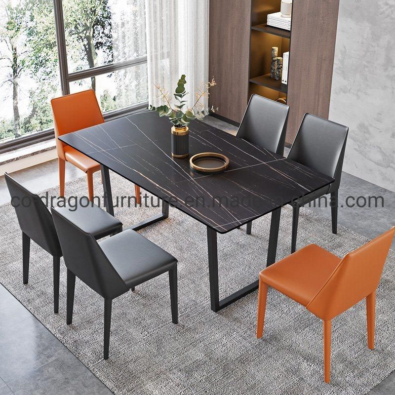 Modern Design Living Room Furniture Steel Frame Marble Dining Table