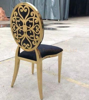 Modern Velvet Stainless Steel Round Back Dior Flower Back Wedding Chair New Flowers Chairs Golden Wedding Dining Table Chairs