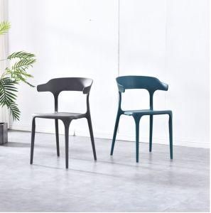 Outdoor Furniture Nordic Minimalist Low-Back Comfortable and Breathable PP Material Can Be Stacked Restaurant Outdoor Dining Chair