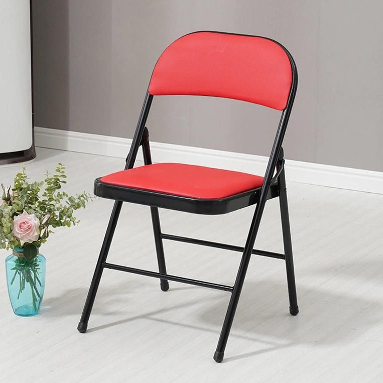 Cheap Home Indoor Hotel Meeting Silla Wood PU Metal Folding Chair