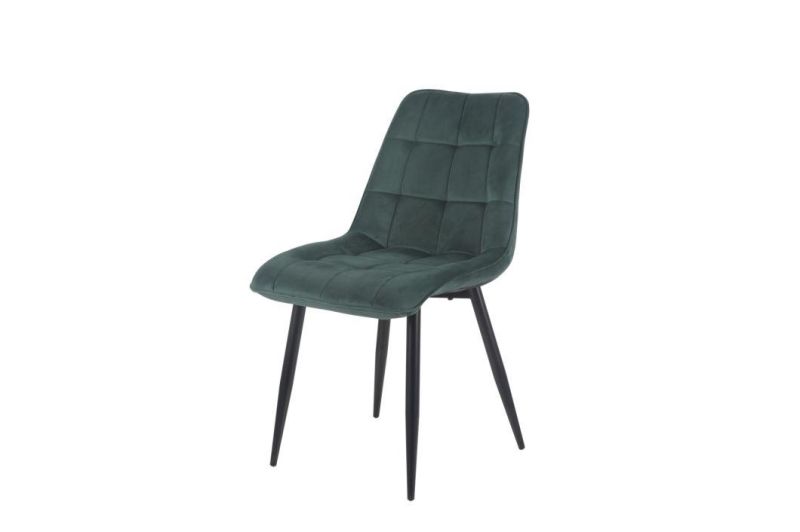 High Density Sponge Velvet Upholstered Dining Room Set Chrome Leg Good Quality Milano Dining Chair