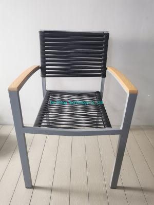 All Weather Outdoor Chair with Aluminium Frame for Seaside Hotel Garden Rattan Dining Chair