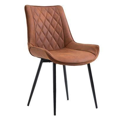 Best Quality PU Seat with Powder Coating Leg Dining Chair