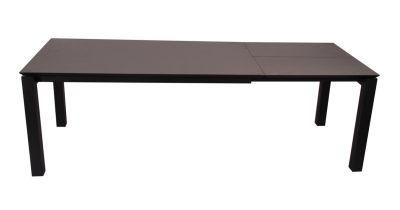 Modern Dining Furniture Iron Glass Top Metal Leg Extension Table