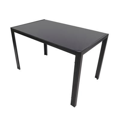 Nordic Wholesale Modern Hot Simple Style High Strength Glass Black Dining Table