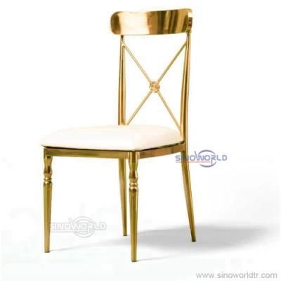 Foshan Factory Low Price Wholesale Stainless Steel Wedding Event Dining Chair