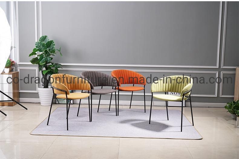 Modern Dining Furniture Metal Frame Dining Chair with Colorful Velvet