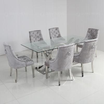 China Furniture Rectangle Modern Metal Dining Table for 6chairs