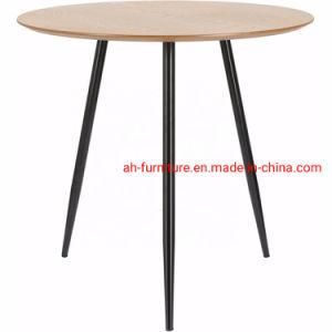 Contemporary Round MDF Top Dining Table with Steel Legs