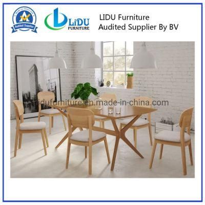 Natural Color Dining Room Furniture Rectangular 8 Seaters Solid Oak Modern Wooden Dining Table