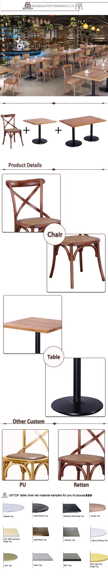 Classical Design Wooden Cross Back Chair with Various Material Chair Seat (SP-EC140)
