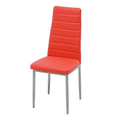 Single Back Stool Cafe Hotel Soft Bag Red Leather Dining Chairs