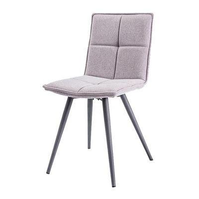 Modern Fabric Furniture Dining Chair Metal Grey Legs