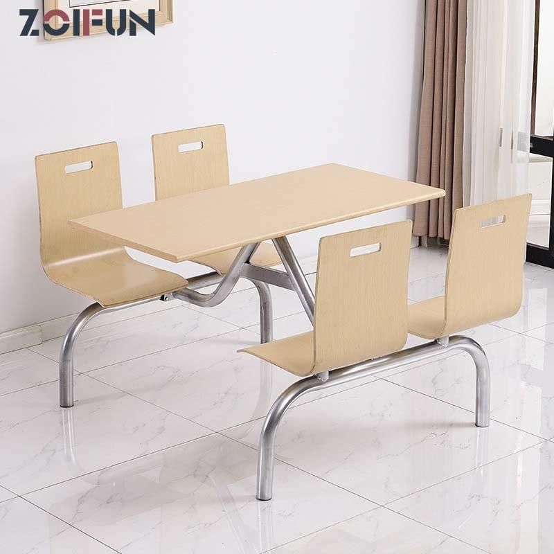 Catering Mall School Canteen Fast Food Furniture Metal Canteen Table & Chair Set