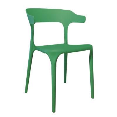 Wholesale Dining Furniture Simple Style Plastic Chair Eco-Friendly Green PP Coffee Chair