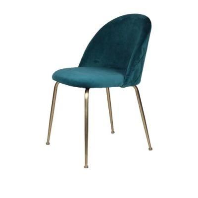 Nordic Velvet Fabric Leisure Coffee Hotel Dining Chair
