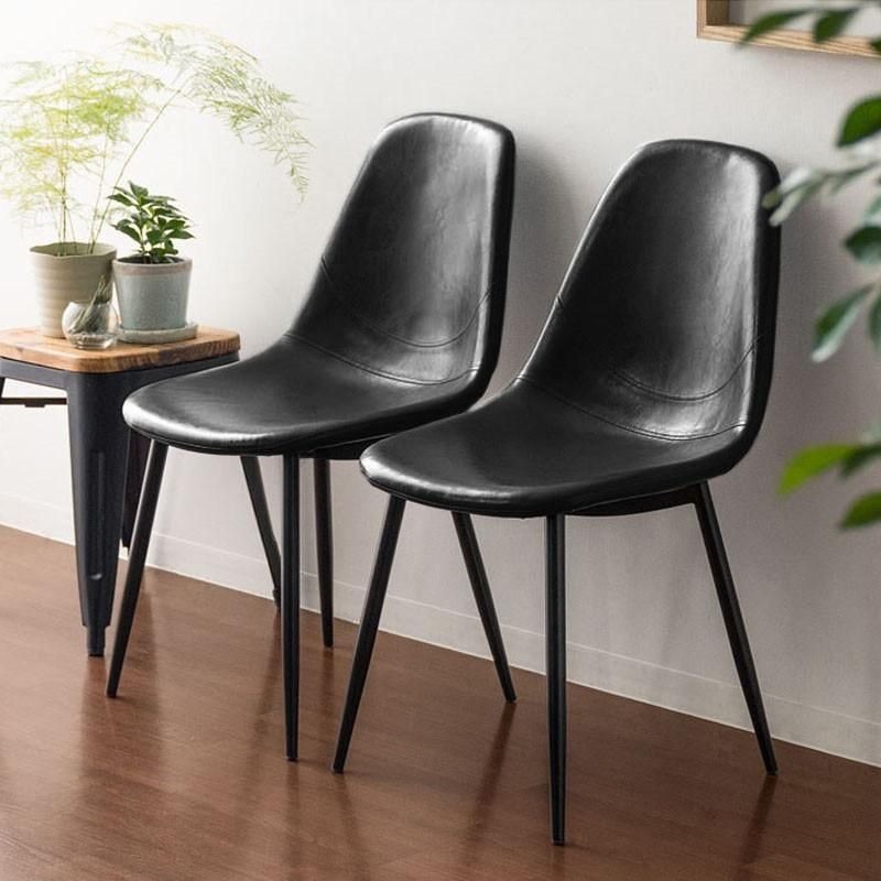 Home Furniture Design China Cheap Upholstery MID-Century Modern Fabric Leather Dining Chairs with Metal Legs