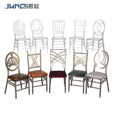 Modern Restaurant Iron Metal Hotel Clear Acrylic Resin Plastic Furniture Dining Wedding Banquet Party Chiavari Chair