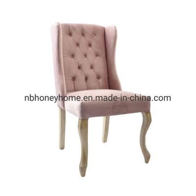 America Classic Curved Leg with Button on Back Wing Back Chair