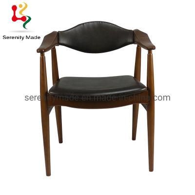 Restaurant Furniture Wooden Frame Dining Armchair Coffee Shop Chair