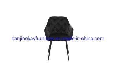 Dining Home Furniture Arm Modern Velvet Modern Dining Room Restaurant Chairs with Metal Frame