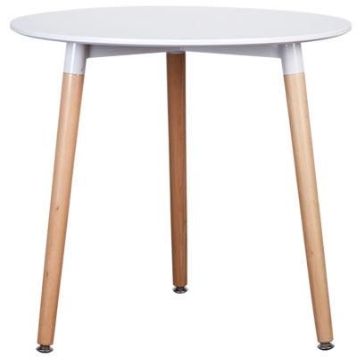 2021 Sillas Y Mesas Rustic Italian 3 Legged Round White Wood Home Side Leisure Table for Dining