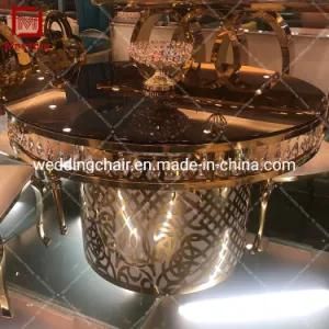 Irish Diamond Decoration Wedding Events Gold Stainless Steel Dining Table