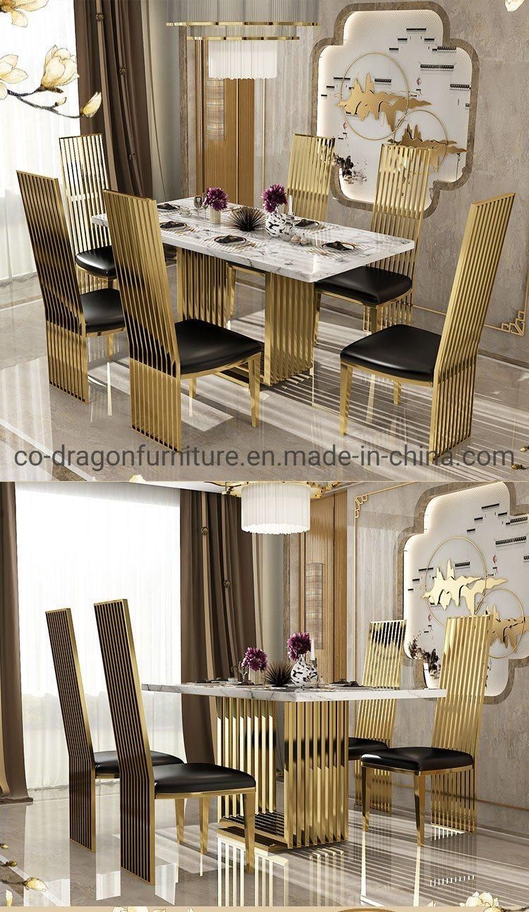 Fashion Gold Steel Dining Table with Top for Dining Furniture