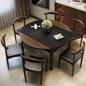Modern Style Marble Cover Folding Dinner Table with Chairs (1552)