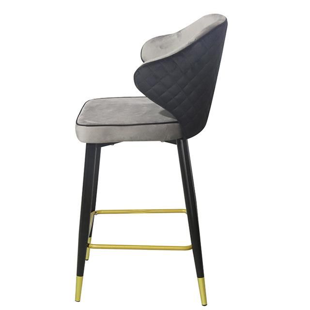 Modern Plush Velvet American High Bar Chair
