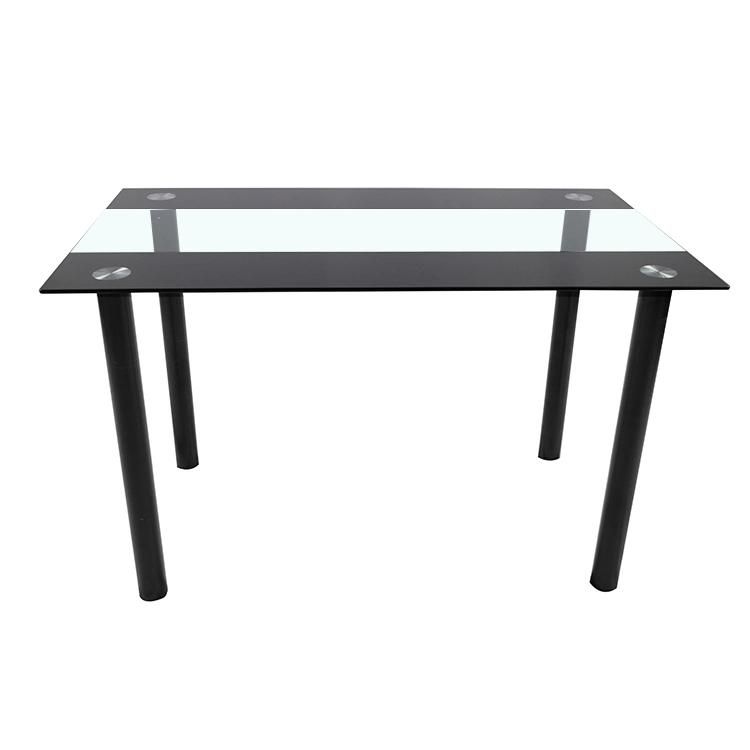 Modern Design White and Black Dining Table with Tempered Glass