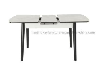 Dining Room Furniture Modern Luxury Carbon Steel Leg Marble Stone Top Dining Tables