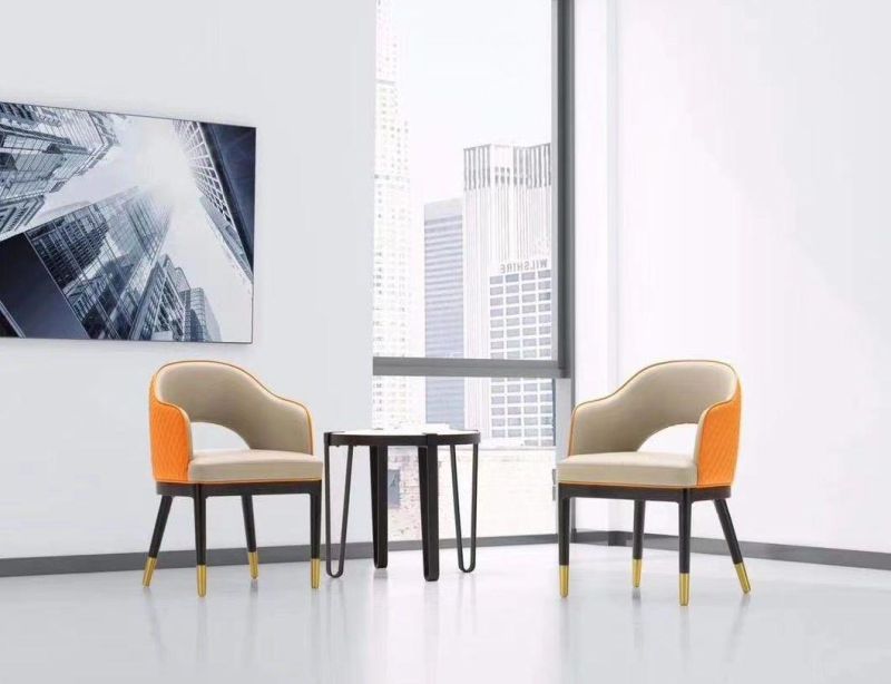 Zode Uxury Modern Design Brass and Wood Legs Charla Dining Chair