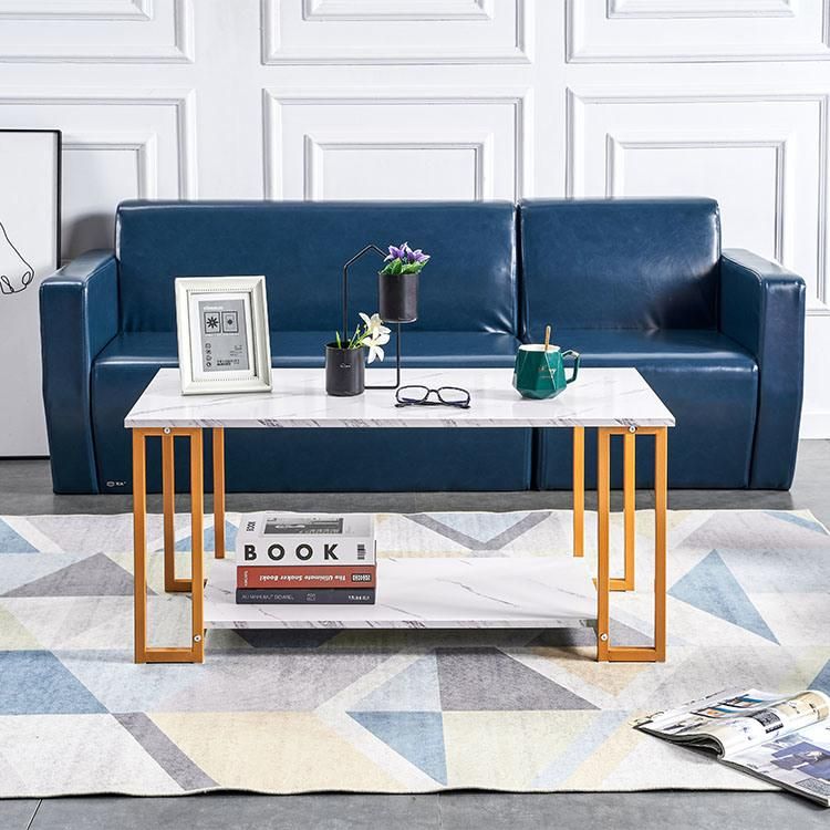Dining Room Furniture Marble Top Dining Table with Metal Legs