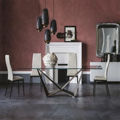 Fashionable Cheap Adjustable Metal Royal Dining Table Modern Luxury Set