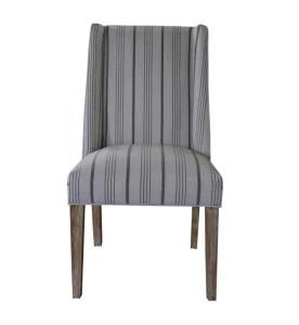 Wooden Furniture Stripe Fabric Distressed and Brushed Dining Room Chair