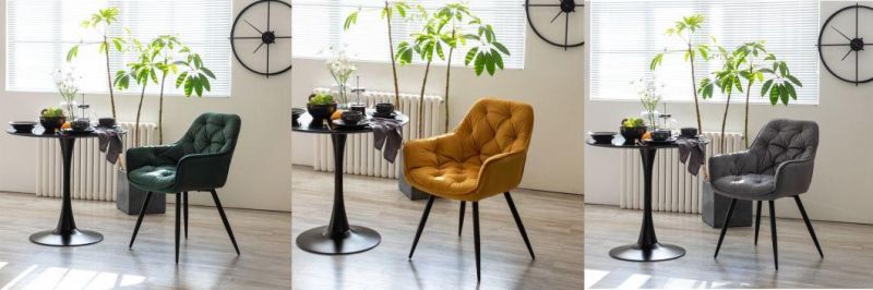 2022 New Design Restaurant Modern Fabric Dining Green Dining Velvet Chairs
