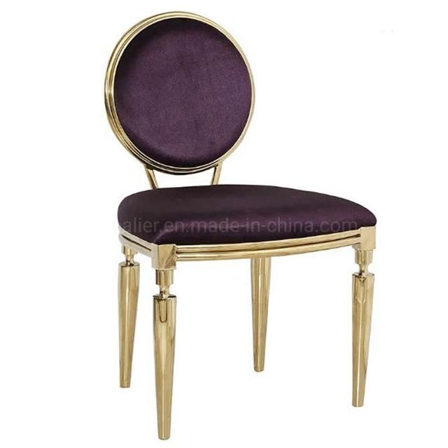 Commercial Furniture Modern Design Gold Wedding Hall Velvet Dining Chair