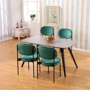 Modern Simple Design Wooden Dining Table with Metal Legs Dining Table Set