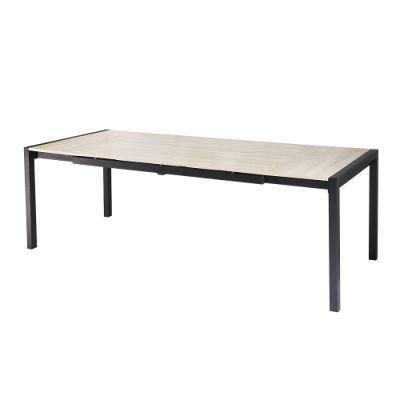 Black Powder Coating Metal Modern Dining Table Living Room Furniture