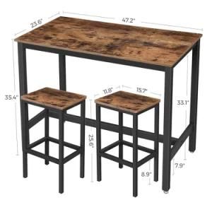 3 Pieces Bar Table Set Modern Pub Table and Chairs Dining Set Kitchen Counter Height Dining Table Set with 2 Bar Stools